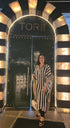 (Divyanka Tripathi) Gold Black Striped Kaftan Set